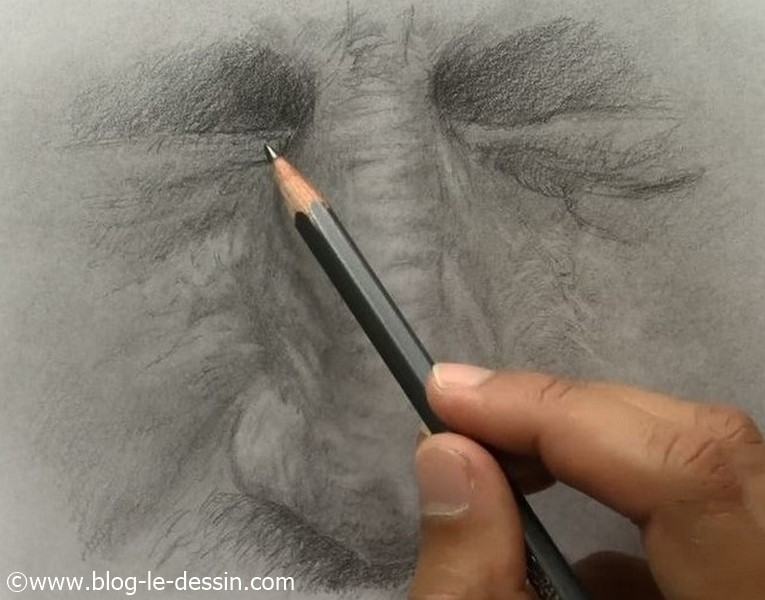 J'arrive presque au terme de mon dessin après 1h30 de travail.