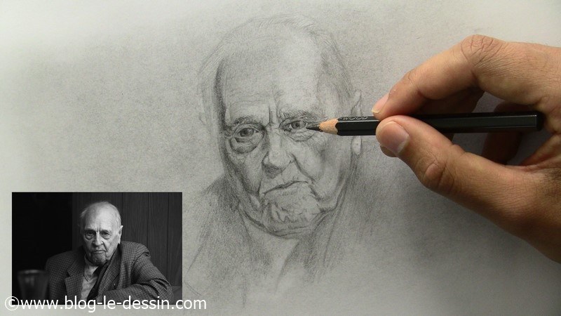 comment dessiner un vieil homme contraste regard
