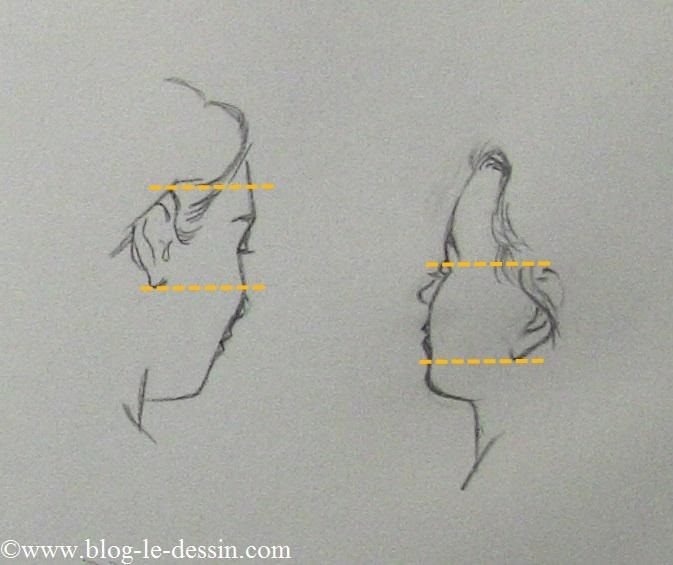 dessiner visage 3-4 orientation haut