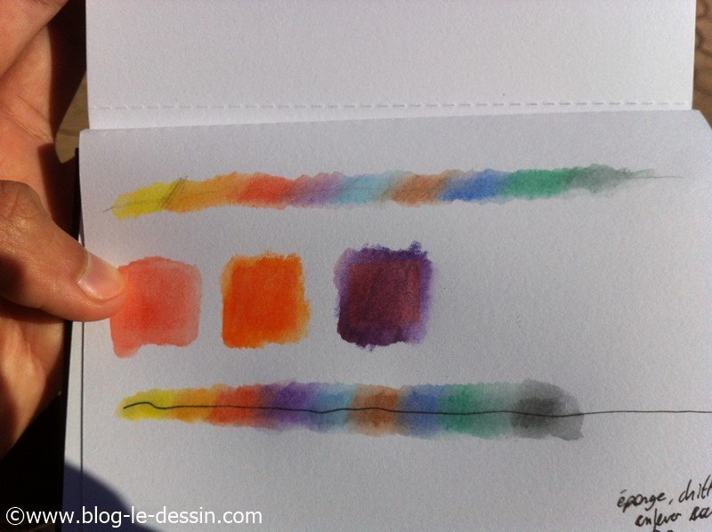 crayons aquarelle test