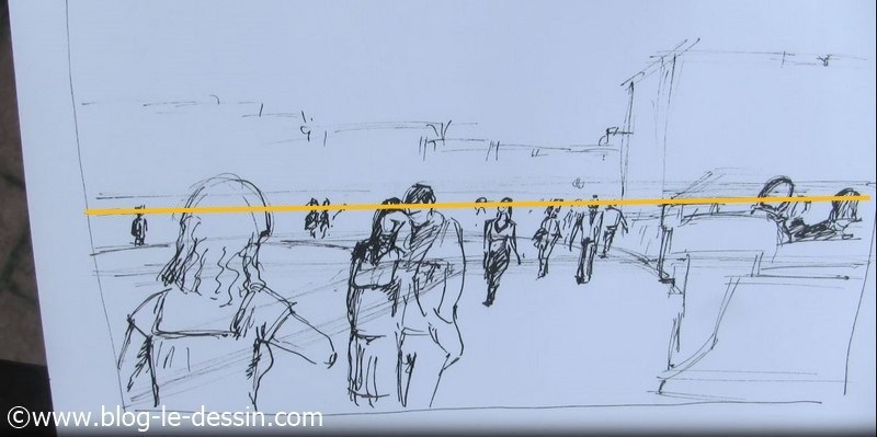 dessin groupe marcheurs