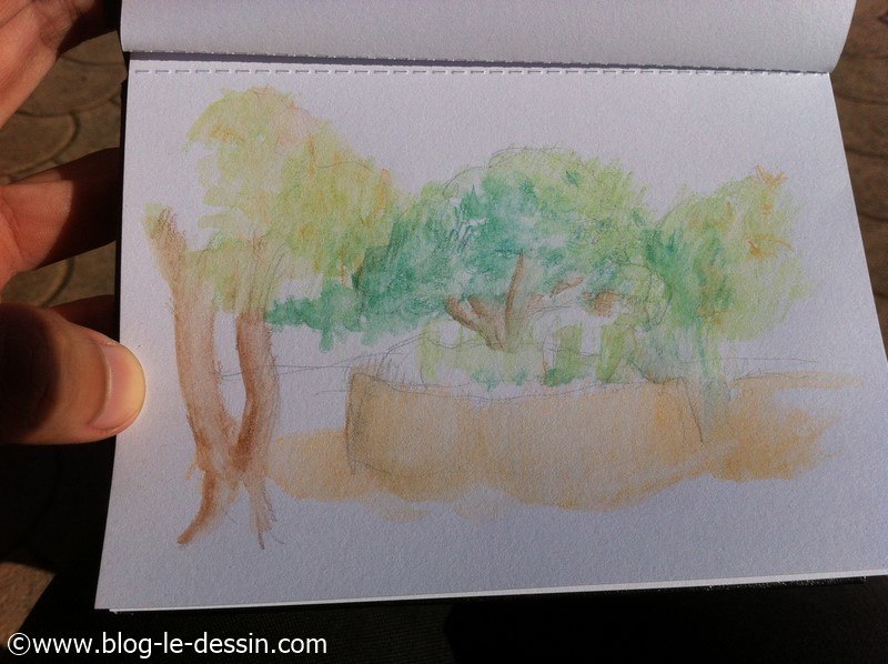 test crayons aquarelle