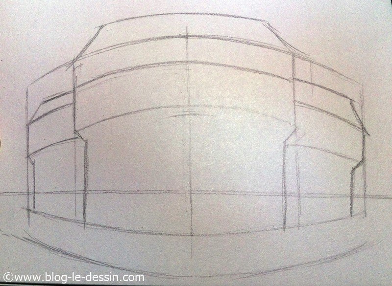 apprendre a dessiner perspective esquisser position toit