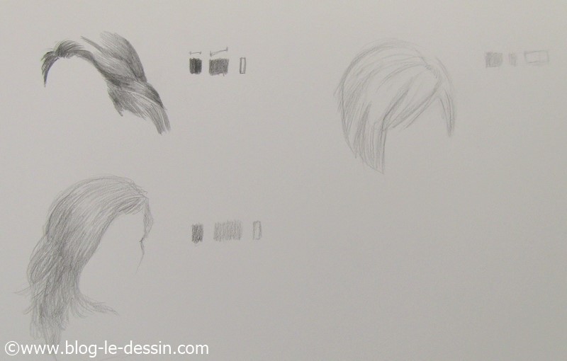 Les trois petits dessins pour savoir reconnaitre la bonne tonalite de gris du cheveu