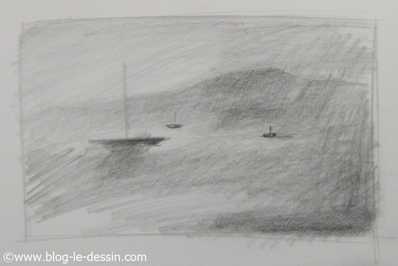 une image avec de la brume dessinee au crayon avec vivacite