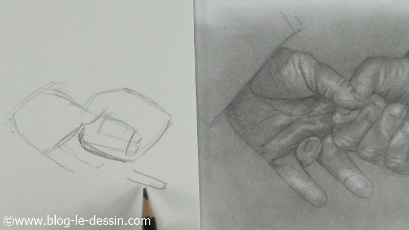 croquis dessin mains croisés premiere etape