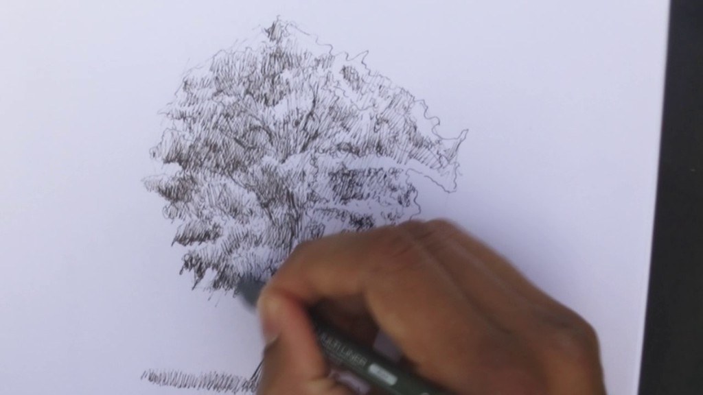 patience dessin arbre finitions details feuillage