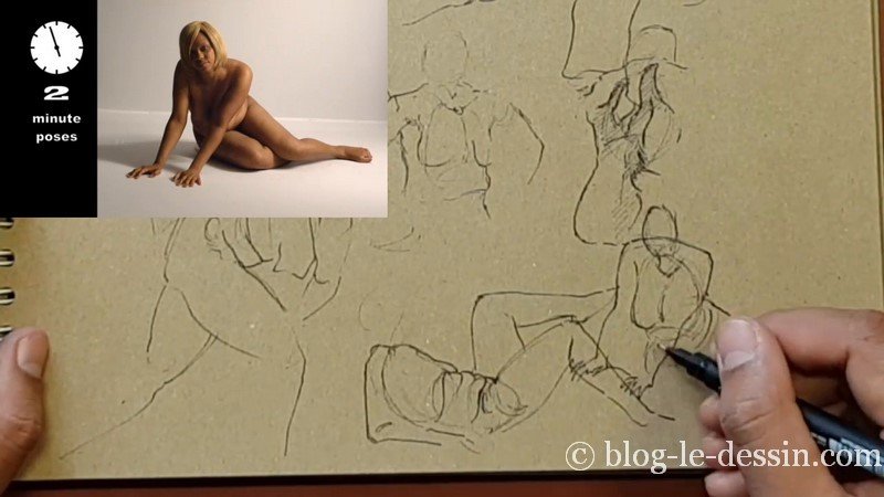 planche dessin modele femme posture 5