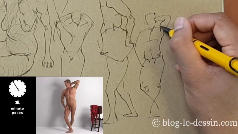 dessiner homme epaule levee