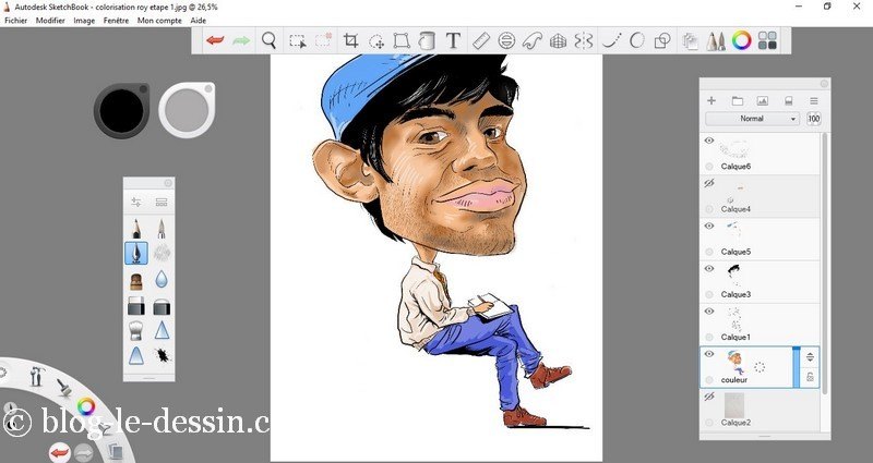 logiciel sketchbook pour coloriser une caricature