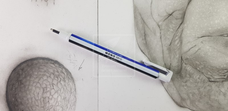 Dessiner à la gomme : test de la micro-gomme Tombow mono