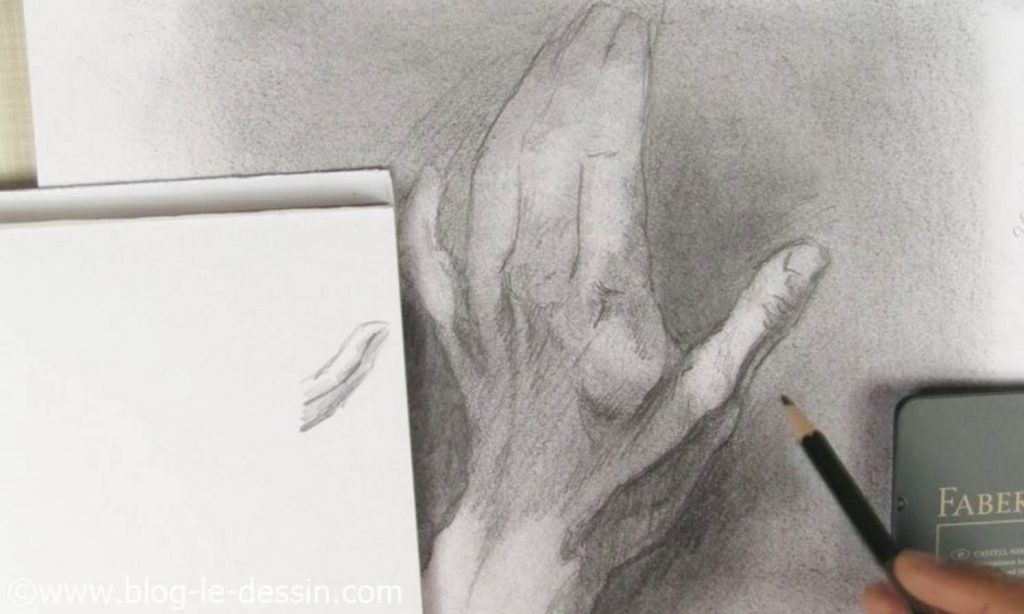astuce dessiner volume sur une main