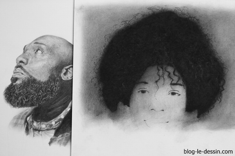 deux portraits juxtaposés pour la qualité des cheveux et barbe