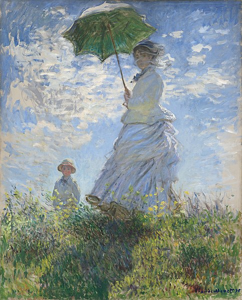 La peinture finale de la jeune femme à l'ombrelle par Claude Monet